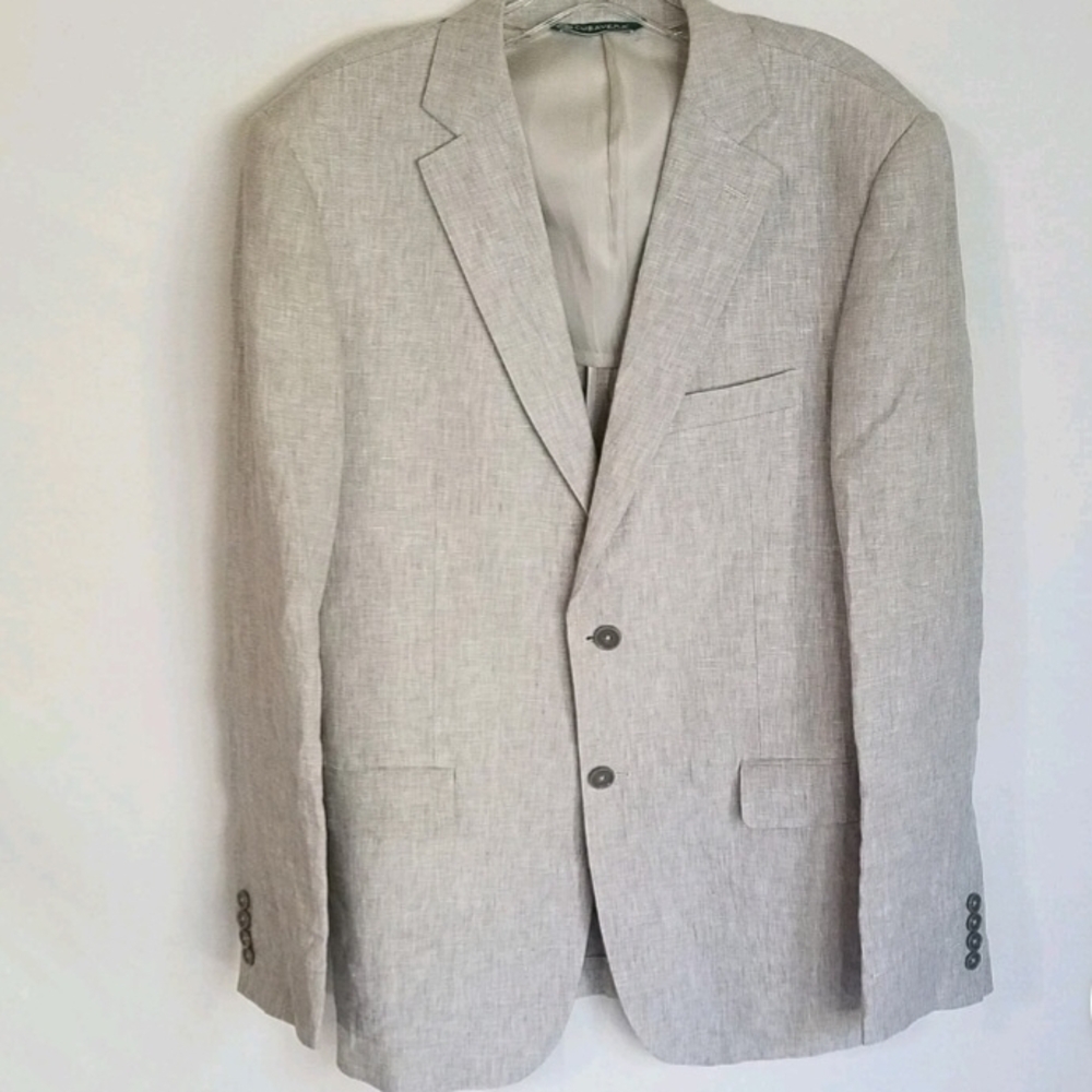 Cubavera Men's 100% Linen Beige Blazer